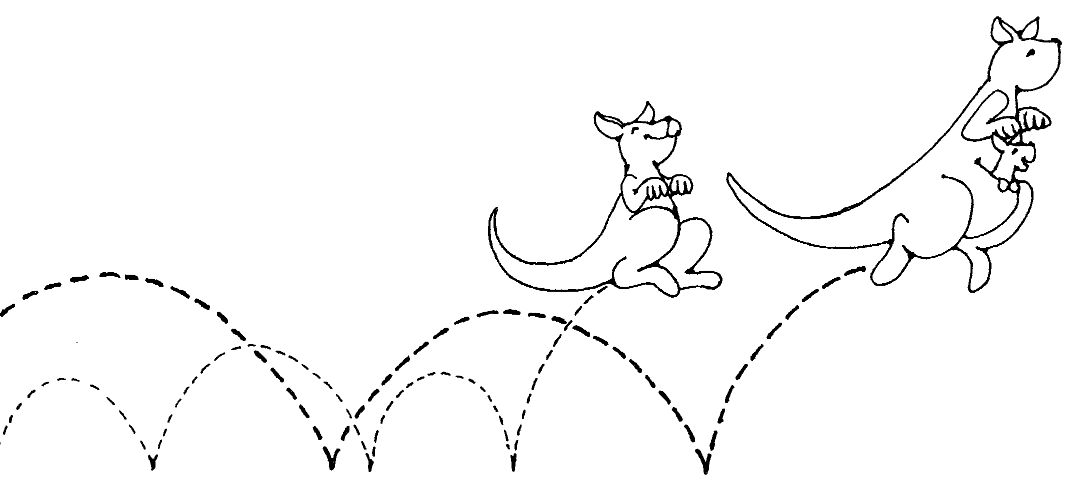 kangaroo clipart black and white - photo #14