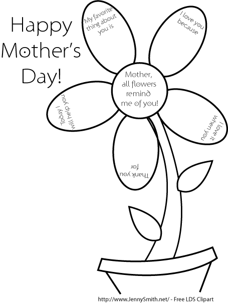 Lds Coloring Pages Mothers Day | jenny smith s lds ideas mother s day flower Lds Coloring Pages Mothers Day | jenny smith s lds ideas mother s day flower
