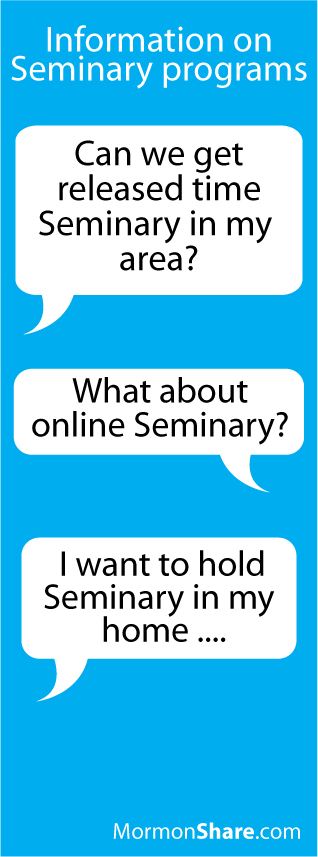 seminary options Information on Seminary Course Options (released time, home study, daily or early morning, and online)