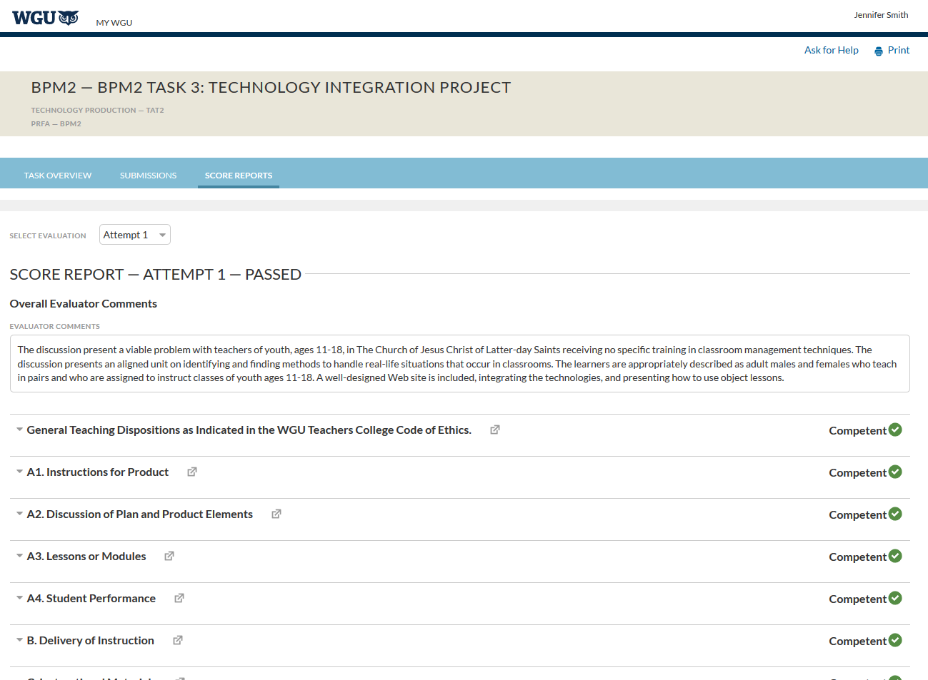 TAT2Task3Results WGU Update - Two Classes Finished